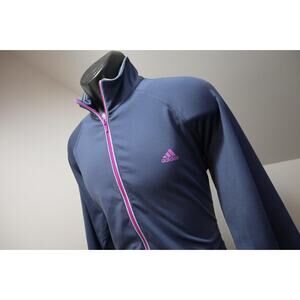 Adidas Track Jacket Full Zip ClimaLite Performance Athletic Gray Womens Sz XL
